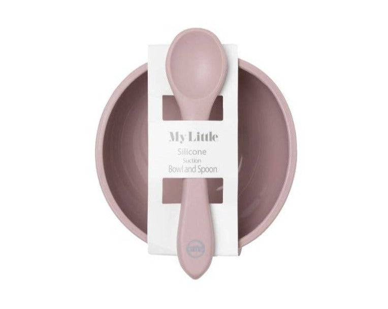 My Little Bowl & Spoon Set: Powder Rose