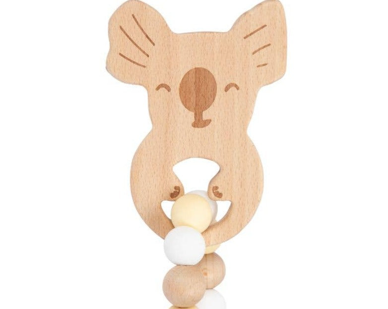 Koko Koala Ring Teether: Butter Yellow & White