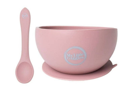 My Little Bowl & Spoon Set: Powder Rose