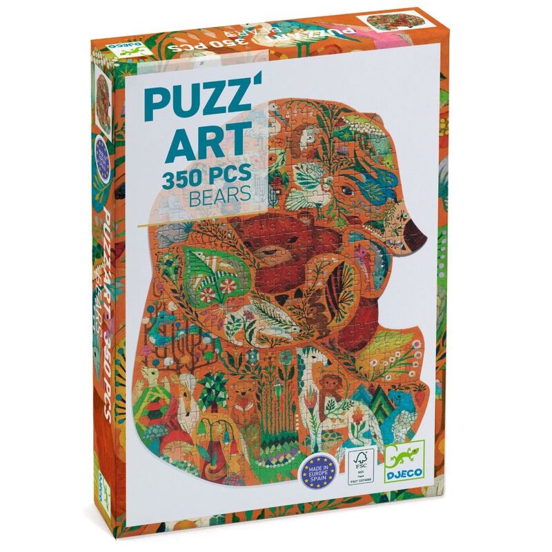 Bear Shaped 350 pc Art Puzzle Djeco