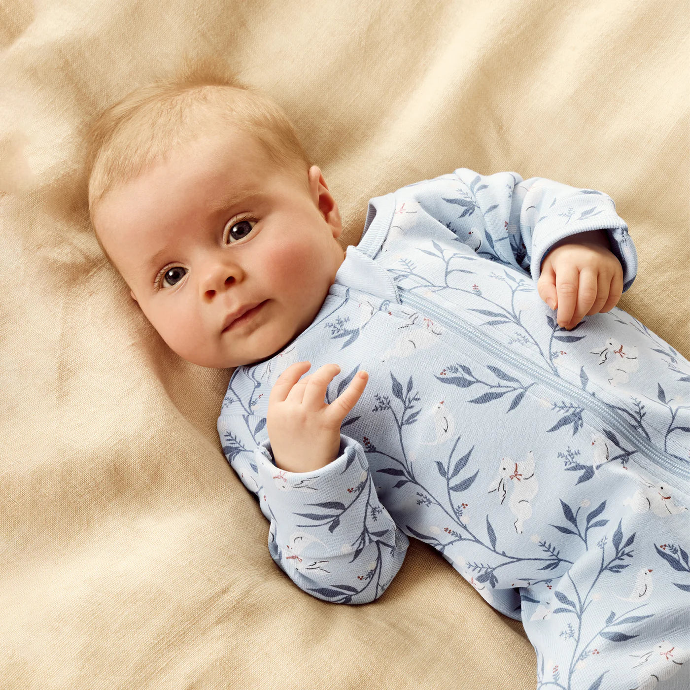 Bunny Whistle Organic Zip Suit w/ feet