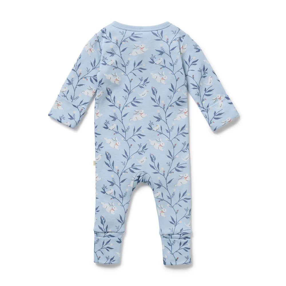 Bunny Whistle Organic Zip Suit w/ feet