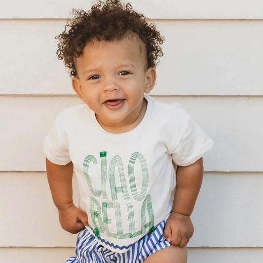 Summer Vacay Ciao Bella Embroidered Tee