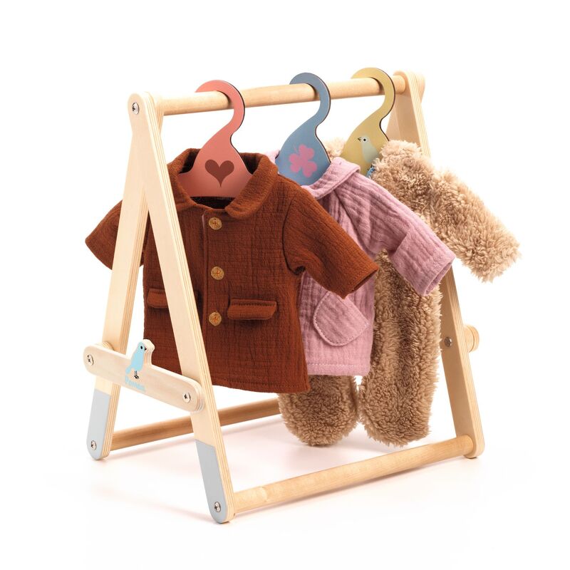 Baby Pomea Doll's Clothing Rack with Hangers
