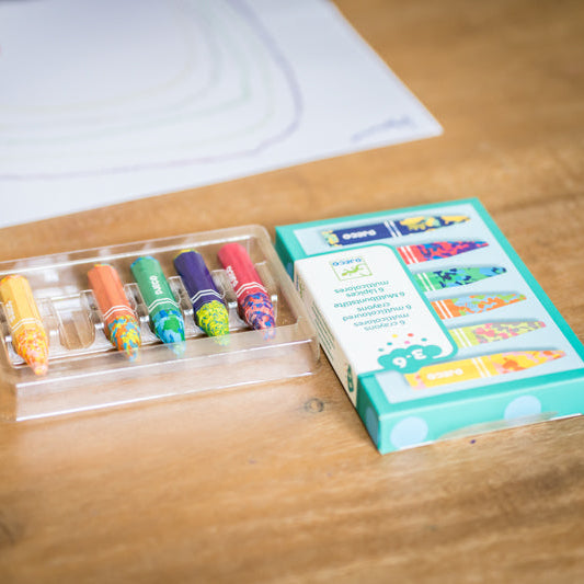 6 Multi coloured - Flower Crayons