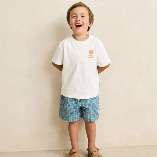 Kids Sun Croc SS T-Shirt - Ecru