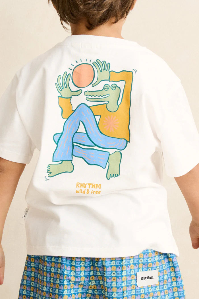 Kids Sun Croc SS T-Shirt - Ecru