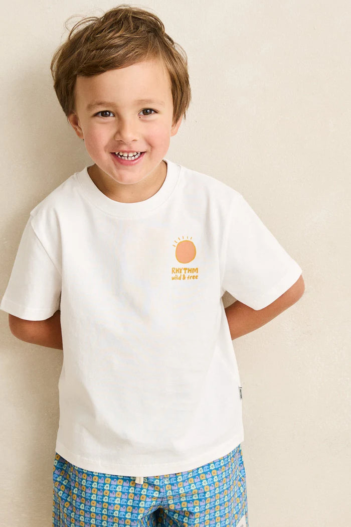 Kids Sun Croc SS T-Shirt - Ecru
