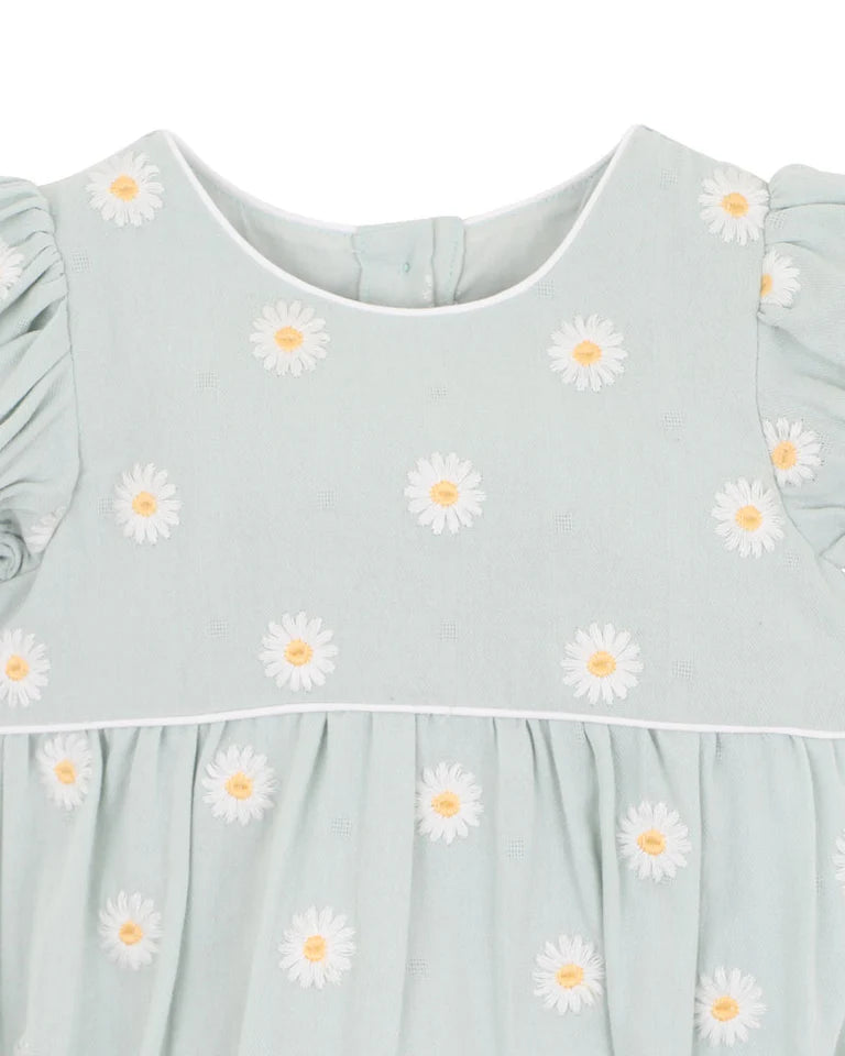 Tess Embroidered Daisy Bodysuit- Pale Mint