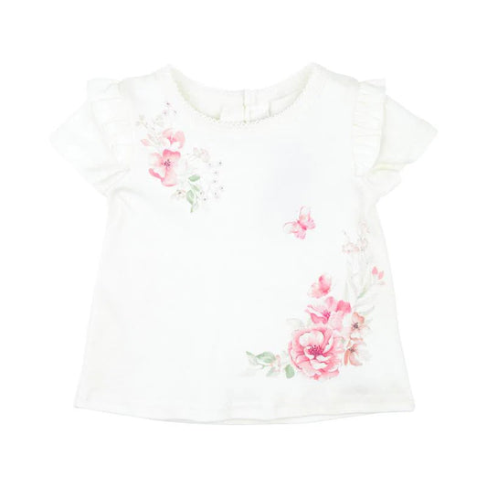 Evie Flower Tee - Cloud