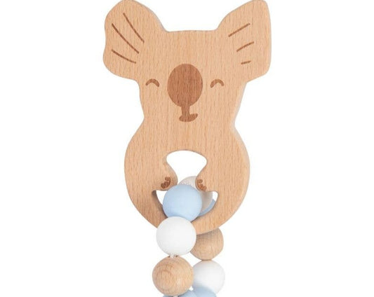 Koko Koala Ring Teether: Light Blue & White