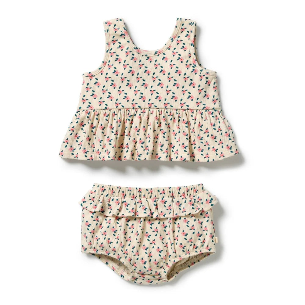 Little Blossom Organic Crinkle Ruffle Set