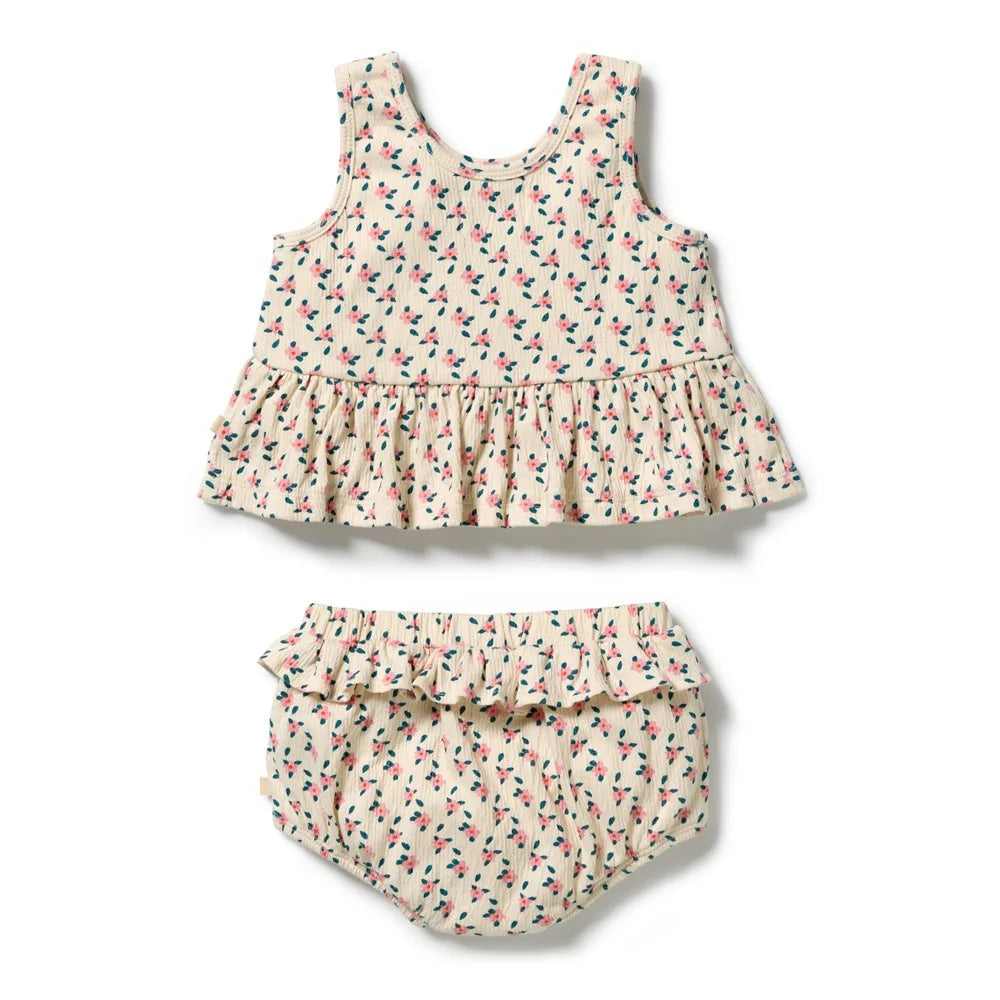 Little Blossom Organic Crinkle Ruffle Set