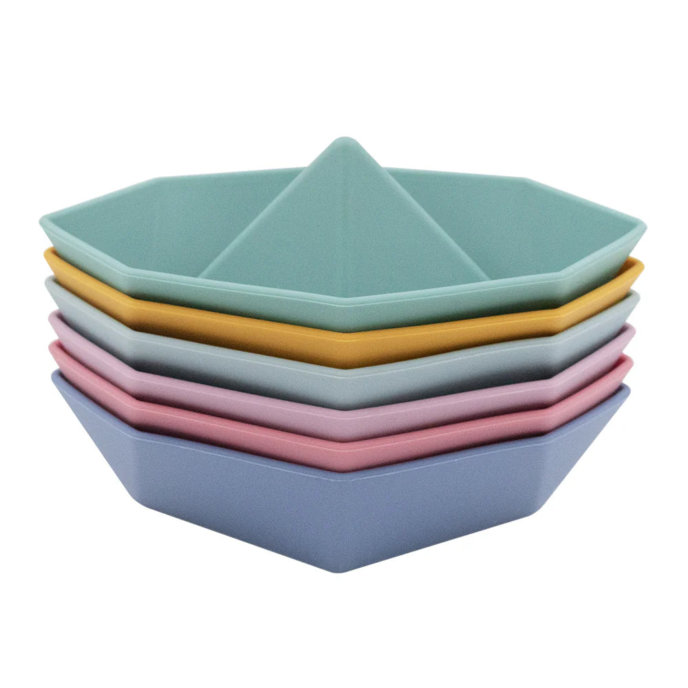 6pk Silicone Origami Bath Boats