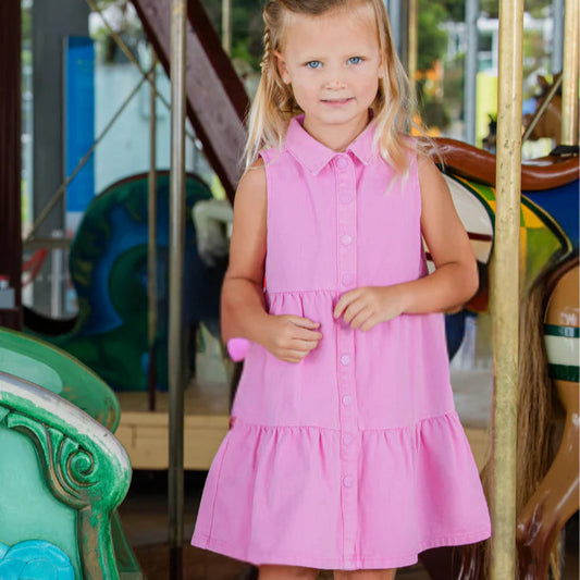 Pink Twill Dress - Pink