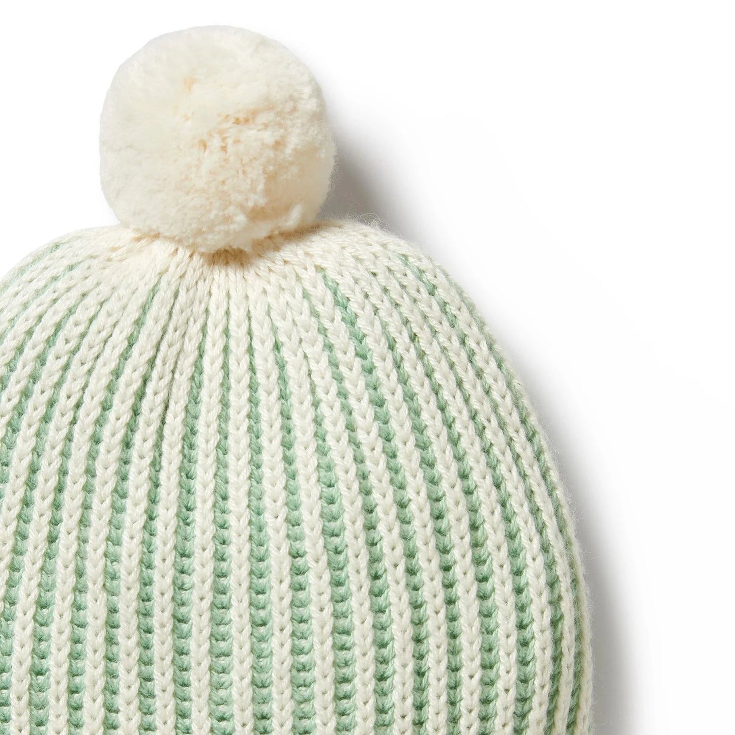 Knitted Ribbed Hat - Mint Green