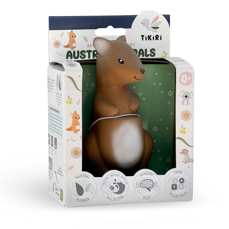 Kangaroo Rubber Teether Rattle & Bath Toy