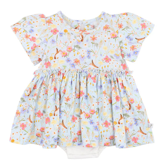 Songbird Print Overlay Dress