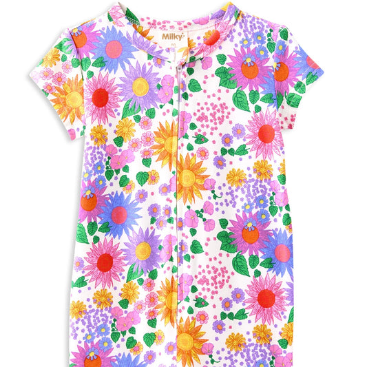 Sunshine Floral Zip Romper