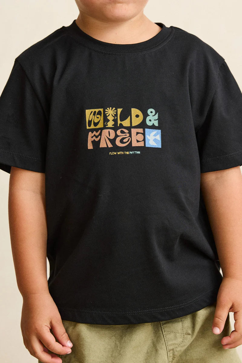 Kids Wild and Free SS T-Shirt - Black