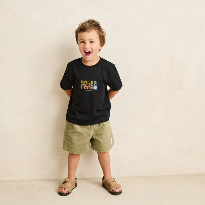 Kids Wild and Free SS T-Shirt - Black