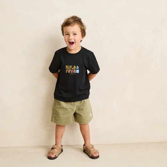 Kids Wild and Free SS T-Shirt - Black