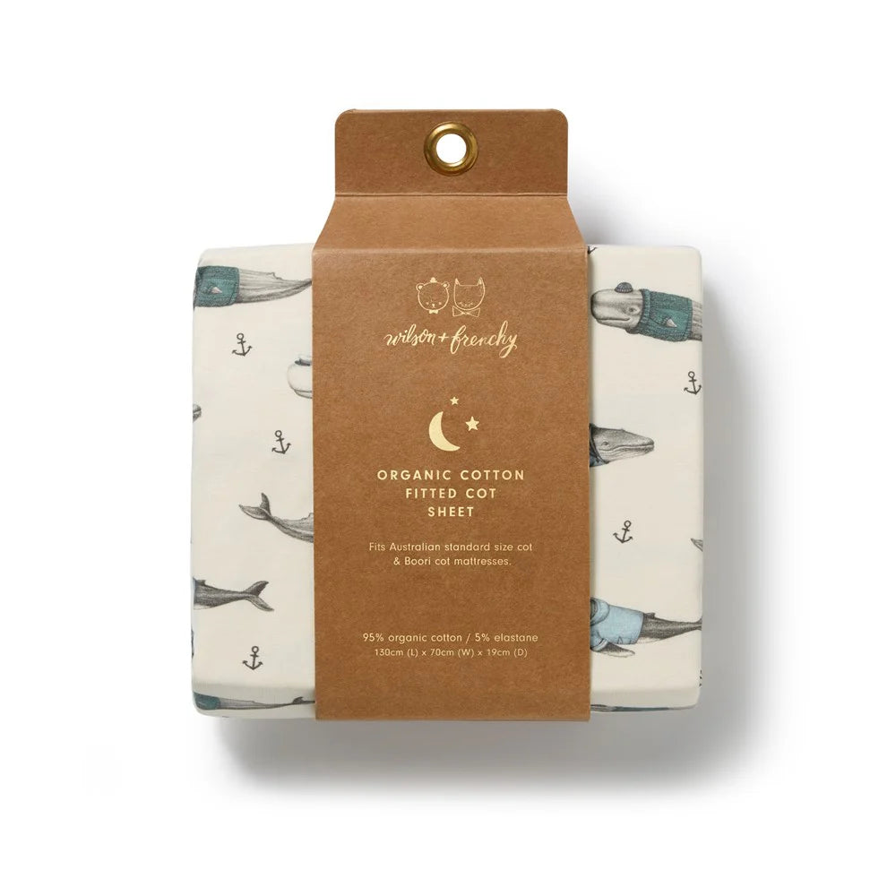 Woolly Whales Organic Cot Sheet