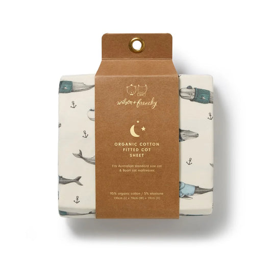 Woolly Whales Organic Cot Sheet
